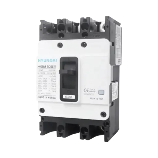 [HGM400E] Hyundai Adjustable Thermal and Fixed Magnetic Molded Case Circuit Breaker 3P 400A Icu 45