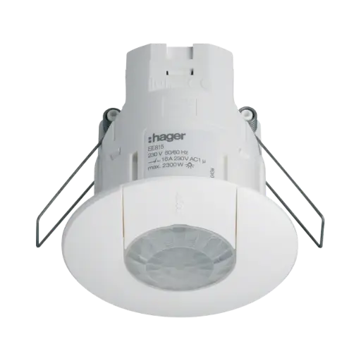 [EE815] Hager Presence Detector 360° Monobloc, Flush Mounted, 1 min - 1 Hour White