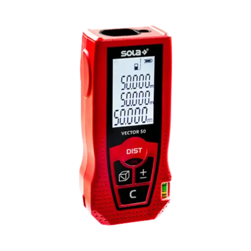 Sola Vector 50 Laser Distance Meter For Length, Area and Volume Measurement