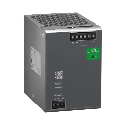[ABLS1A24200] Schneider Electric Regulated Power Supply, 100 to 240V AC, 24V, 20A, Single Phase, Optimized 