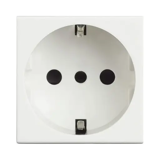 [D4140] Bticino German Standard Socket 2P+E 16 A 127/250 Va.c. P31 Type - With Shutters For Child Protection White, Solida