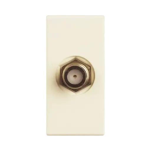 Bticino Type F TV Female Connector - 75 Ω Impedance - Screw Coupling - 1 Module Beige, Solida