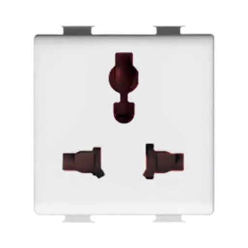 [AM5039ED] Bticino Matix Multistandard Socket 2P+E 5/6/10/13 A 250 Va.c. and 127 Va.c. 5 A and 13 A = BS std., 6 A = Indian std., 10 A = European std.