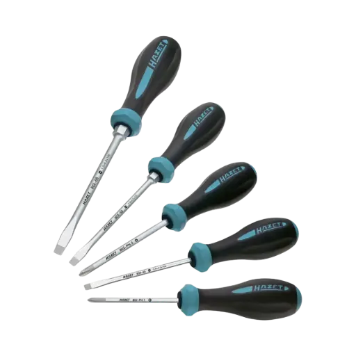 [802/5] Hazet HEXAnamic® Screwdriver Set 5-Pieces ∙ 0.8 x 4, 1.2 x 6.5 ∙ PH1-PH2 Slot Profile Cross Recess Profile PH 