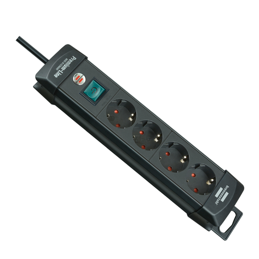 [1951140100] Brennenstuhl Premium-Line Extension Lead 4-Way Black 1,8m H05VV-F 3G1,5