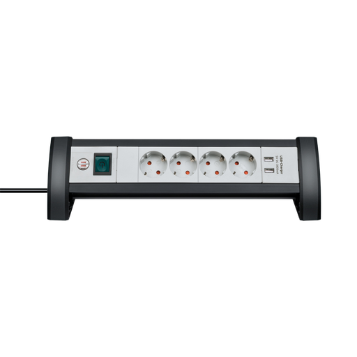 [1156250534] Brennenstuhl  Premium Office Line Power Strip 4-Fold With Switch Extension Lead For The Desk With 1.8m Cable and 2x USB, max. 3100 mA