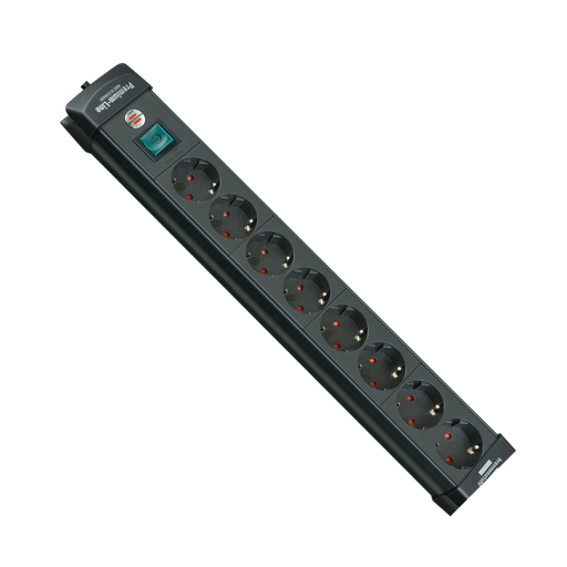 [1951180100] Brennenstuhl Premium-Line Power Strip 8-way Extension Lead With Switch and 3m Cable - 45° Angle of the Protective Contact Sockets, Mountable