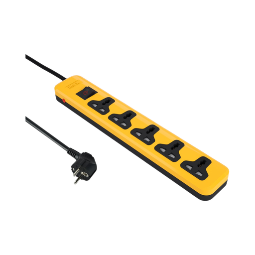 iLock 5 Universal Outlet Power Strip With Overload Switch
