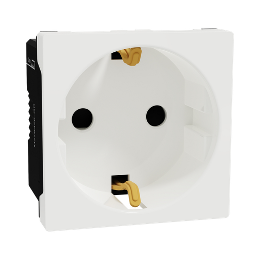 [M3TB426_GR] بريزة مجوفة ألماني، 16 أمبير، 250 فولت، قطبين + أرضي، أبيض ميلوز شنايدر اليكتريك